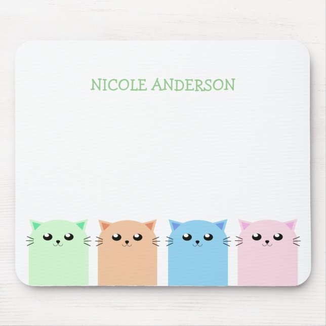 Mousepad Amantes de Cat Personalizados Bonitos (Frente)