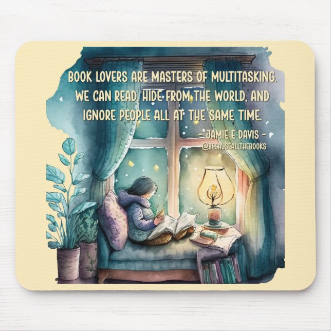 Mousepad Amantes de Livros São Mestres da Multitarefa (Frente)