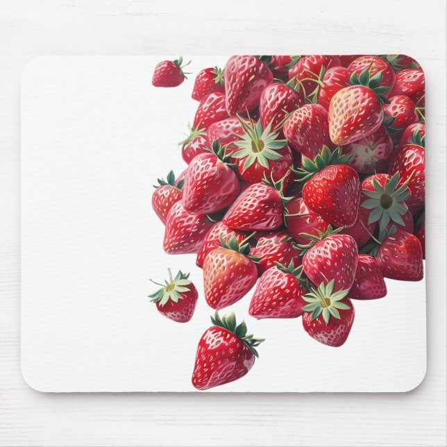 Mousepad Amantes de Morango - Fruta puntiforme espalhada (Frente)