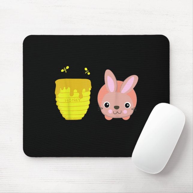 Mousepad Amantes de os animais De Coelho Engraçado E Engraç (Com mouse)