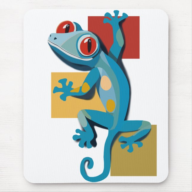 Mousepad Amantes do Réptil Gecko Azul-Cinto (Frente)