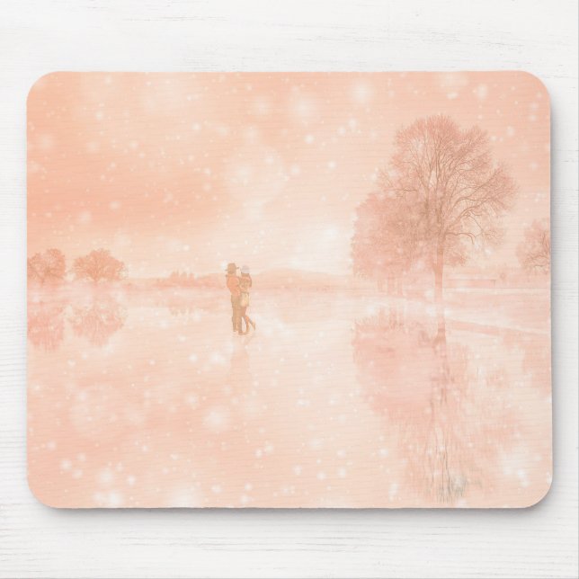 Mousepad Amantes em lagoa congelada (Frente)