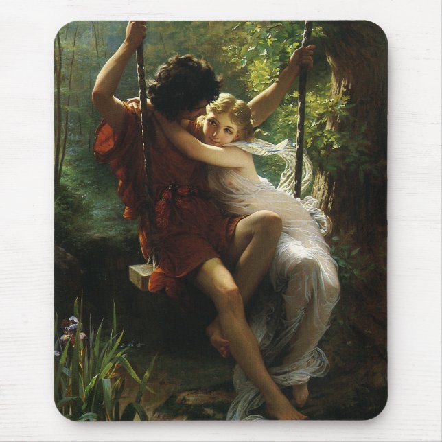 Mousepad Amantes em um Swing. Primavera por Pierre Auguste  (Frente)