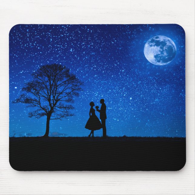 Mousepad Amantes sob lua de cheio (Frente)