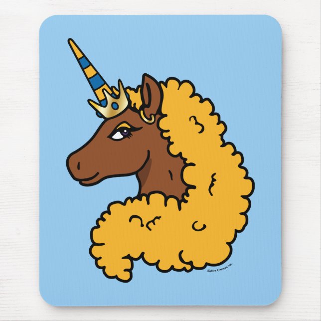 Mousepad Amarelo Afro Unicorn (Frente)