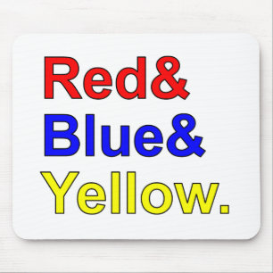 Mousepad Amarelo Azul Vermelho  Cores primárias
