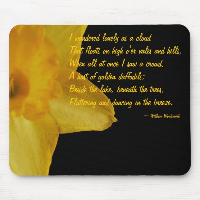 Mousepad Amarelo Narciso; William Wordsworth Poema Mouse Pa (Frente)