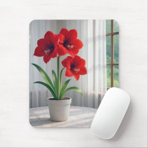 Mousepad Amarílis Vermelha em Flor