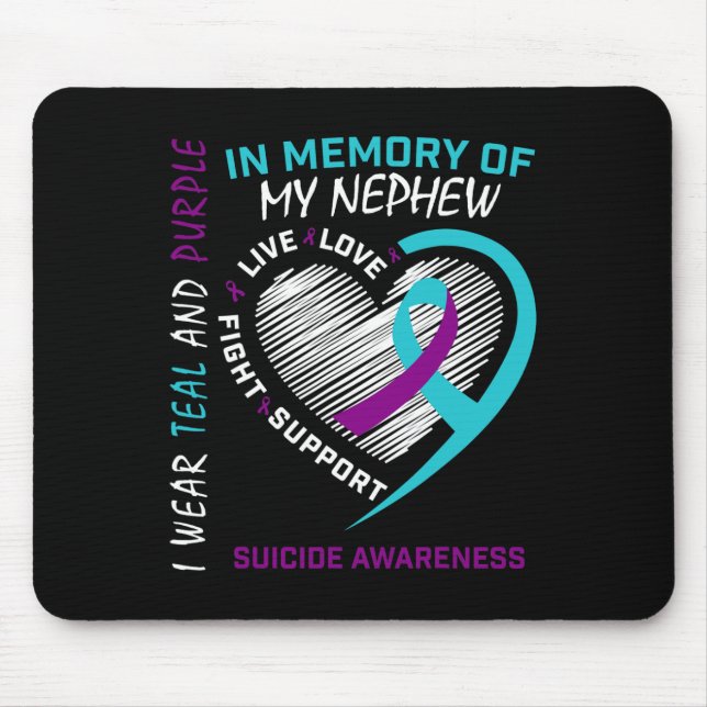 Mousepad Amava-Se Em Memória Da Consciência Do Suicídio Em  (Frente)
