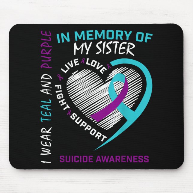 Mousepad Amava-Se Em Memória Da Consciência Irmã Do Suicídi (Frente)
