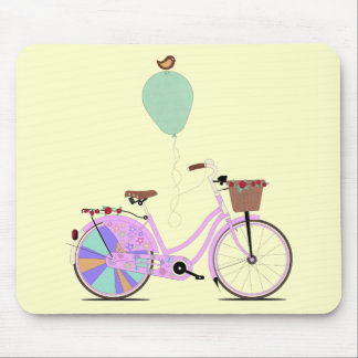 Mousepad Ame dar um ciclo em minha bicicleta cor-de-rosa