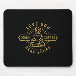 Mousepad Ame Deus Beba Café Leia Livros Amantes Vintage Ch