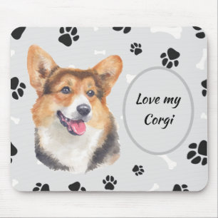 Mousepad Ame Meu Cardigan Welsh Corgi Dog Pawprint