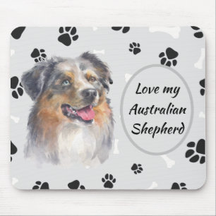 Mousepad Ame Meu Rato De Pawprint Do Cachorro Australiano P