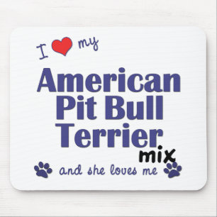 Mousepad Ame minha mistura americana de Terrier de pitbull