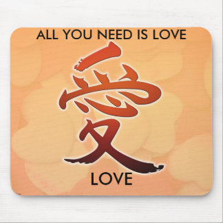 Mousepad ame no AMOR japonês da escrita, TUDO VOCÊ N…