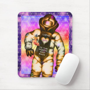 Mousepad Ame-o ao Astronauta da Lua Desenhando Espaço Lega