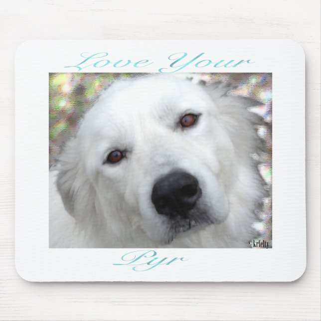 Mousepad Ame sua grandes Pyrenees cerceta de Pyr (Frente)