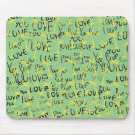 Mousepad Ame Você Texto Padrão Criativo Tipografia