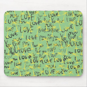 Mousepad Ame Você Texto Padrão Criativo Tipografia