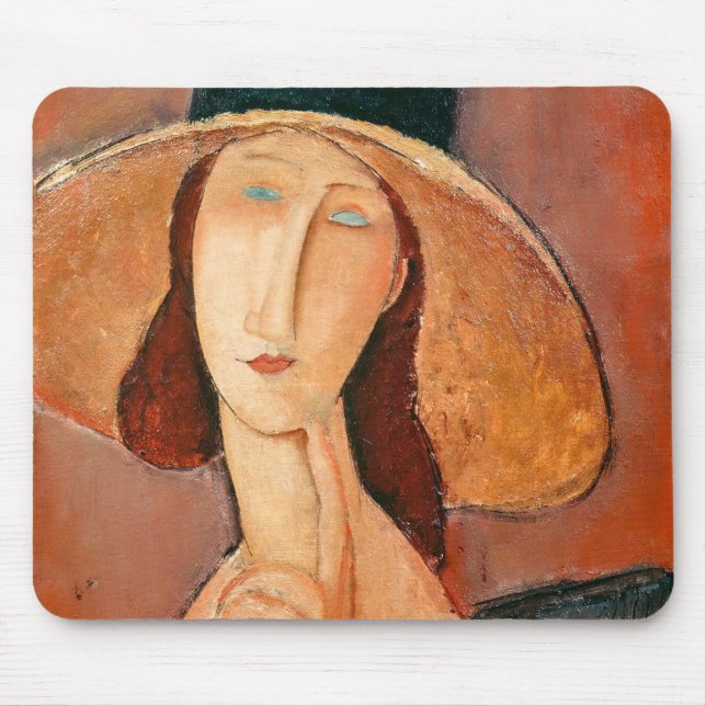 Mousepad Amedeo Modigliani - Jeanne Hebuterne em Grande Cha (Frente)