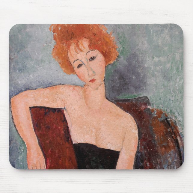 Mousepad Amedeo Modigliani - Vestido da Noite Ruiva (Frente)