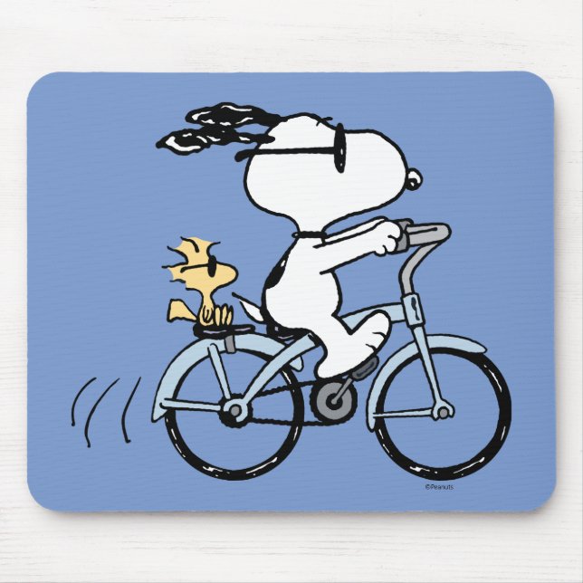 Mousepad Amendoins | Bicicleta Snoopy & Woodstock (Frente)