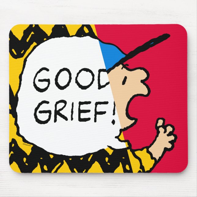 Mousepad Amendoins | Charlie Brown Boa Sorte Metade (Frente)