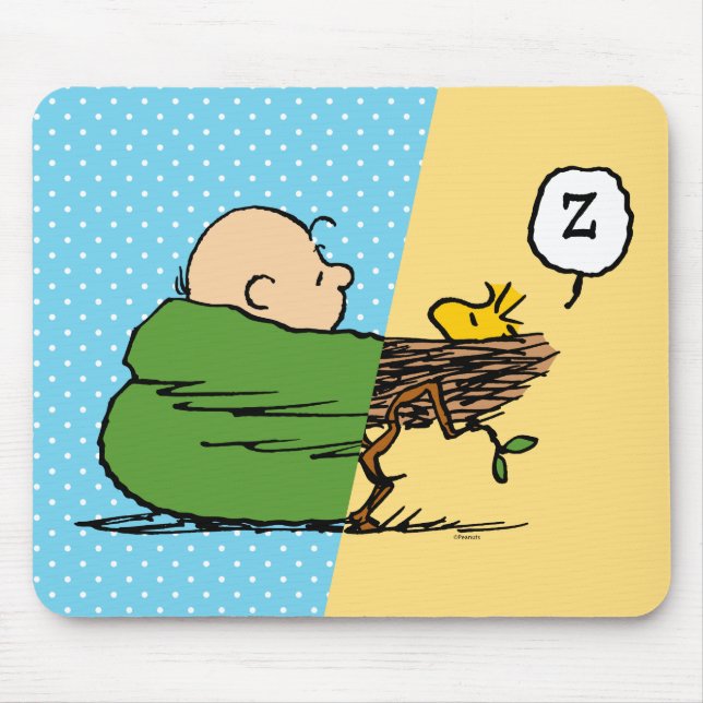 Mousepad Amendoins | Charlie Brown & Woodstock Half & Half (Frente)
