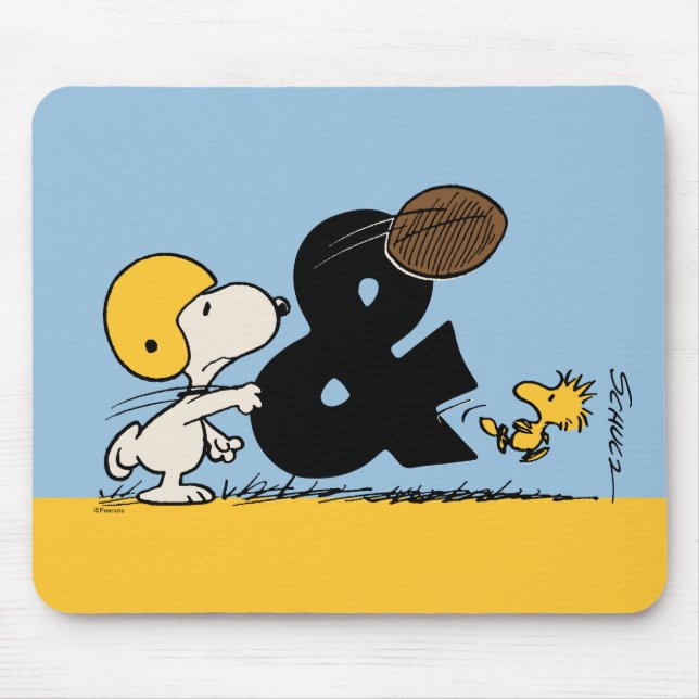 Mousepad Amendoins | Futebol Snoopy & Woodstock (Frente)