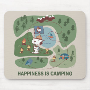 Mousepad Amendoins Mapa dos acampamentos de Snoopy & Wood