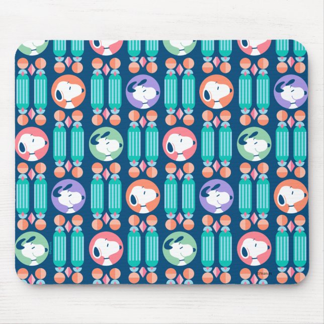 Mousepad Amendoins | Padrão de Sonhos de Deco Azul Escuro d (Frente)