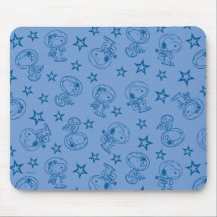 Mousepad Amendoins Padrão do Astronauta Espacial Azul Sno