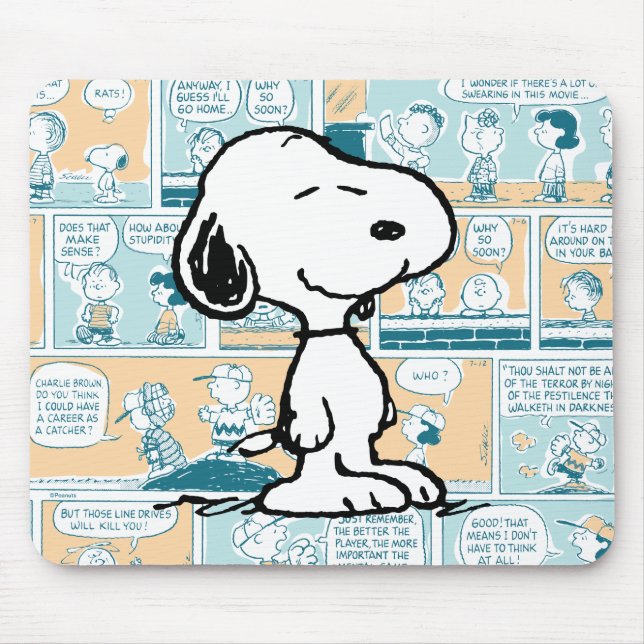 Mousepad Amendoins | Padrões de banda desenhada Snoopy (Frente)