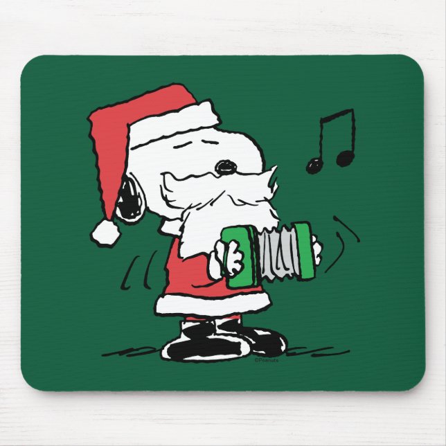 Mousepad Amendoins | Snoopy Santa Claus Accordian (Frente)