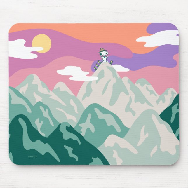 Mousepad Amendoins | Snoopy & Troop Caminhando a Montanha (Frente)