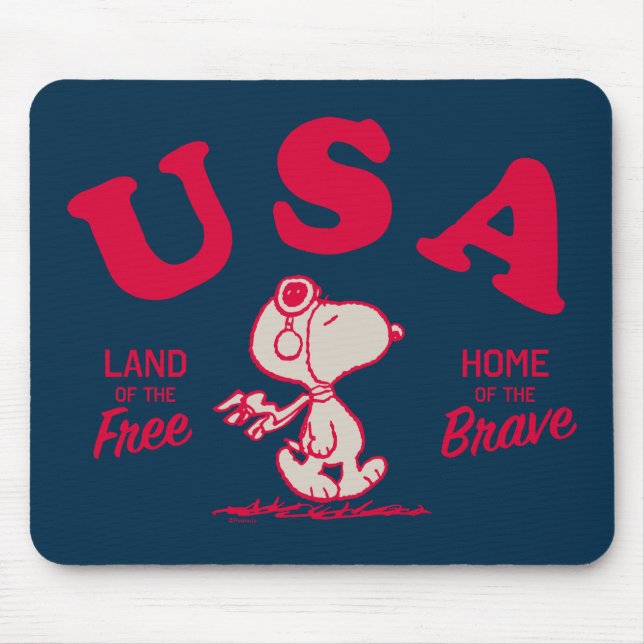 Mousepad Amendoins | Snoopy USA Land of the Free (Frente)
