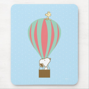 Mousepad Amendoins   Snoopy & Woodstock Balão de Ar Quente