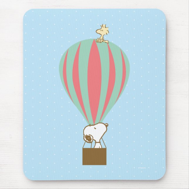 Mousepad Amendoins | Snoopy & Woodstock Balão de Ar Quente (Frente)
