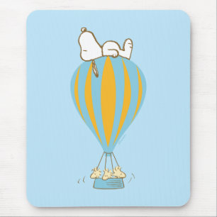 Mousepad Amendoins   Snoopy & Woodstock Balão de Ar Quente