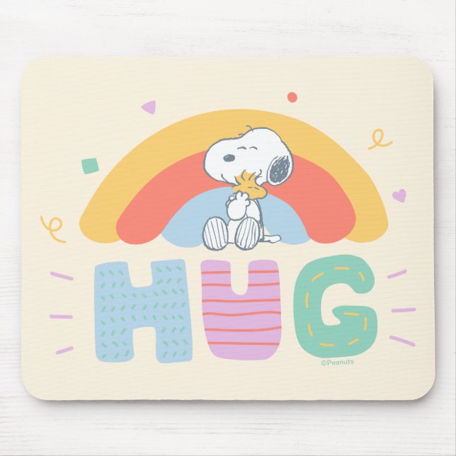 Mousepad Amendoins | Snoopy & Woodstock Hug (Frente)