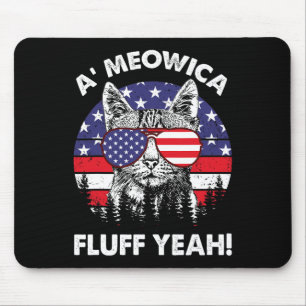 Mousepad A'meowica Fluff Sim Patriótico Americano 4º De Jul
