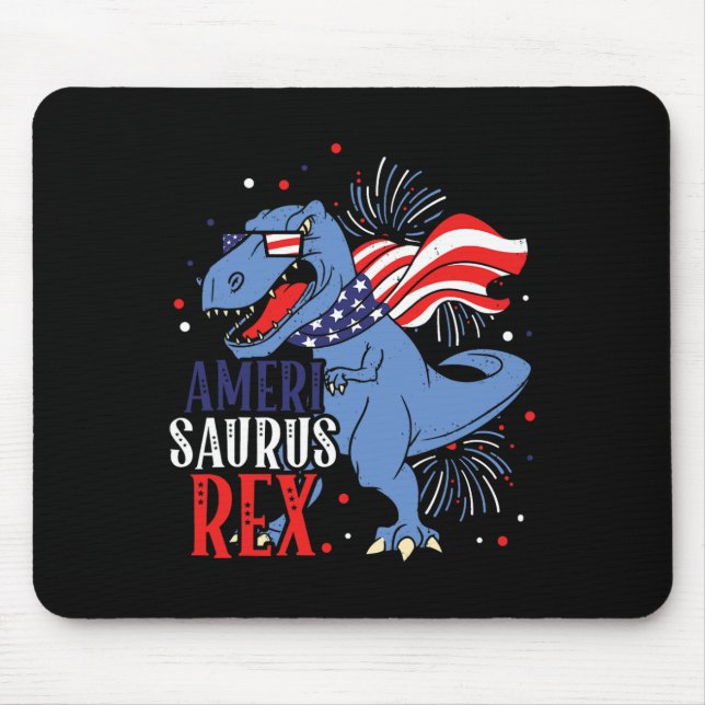 Mousepad Ameri Saurus Rex 4 de Julho Independência de Dinos (Frente)