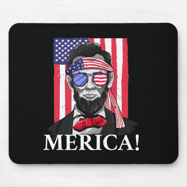 Mousepad América _ Abe Lincoln 4 de Julho Presente para Hom (Frente)