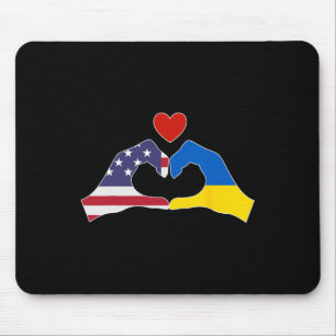 Mousepad América Apoia a Ucrânia Amor Coração Amizade