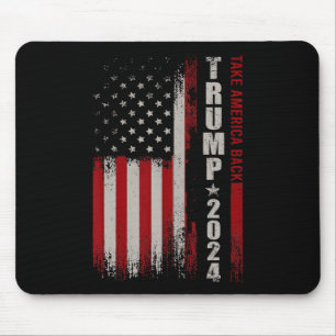 Mousepad América Back American Flag Trump 2024 Men Women Gi