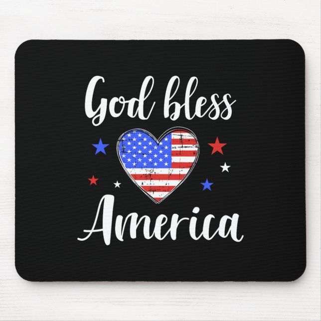 Mousepad América deus abençoe para o Dia 4 da Independência (Frente)