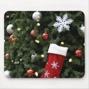 Mousepad America do Norte. Decorações do Natal na árvore