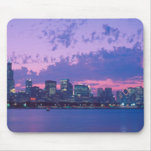 Mousepad América do Norte, EUA, IL. Horizonte de Chicago ao
