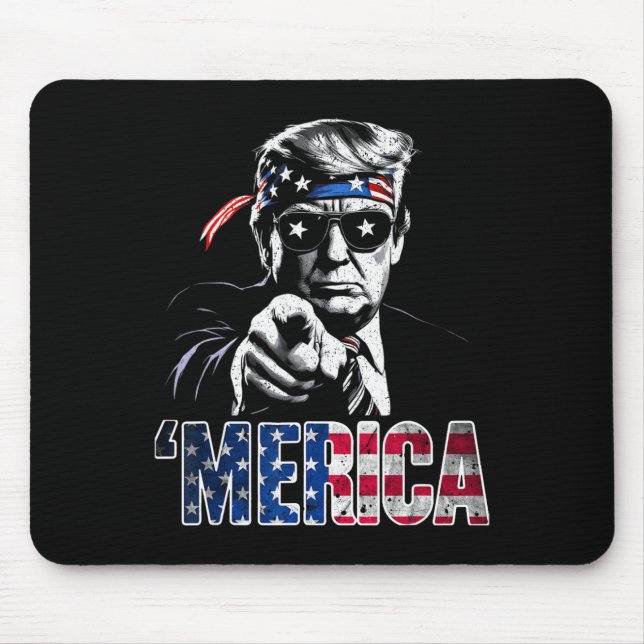 Mousepad América engraçada Trump 4 de julho  (Frente)